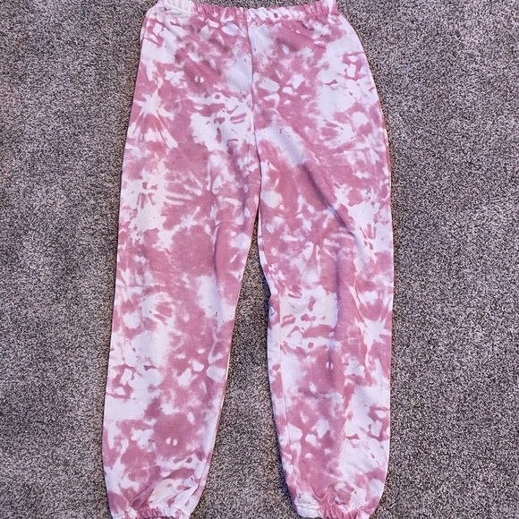 PrettyLittleThing Pants - Pink Tie Dye Sweatpants